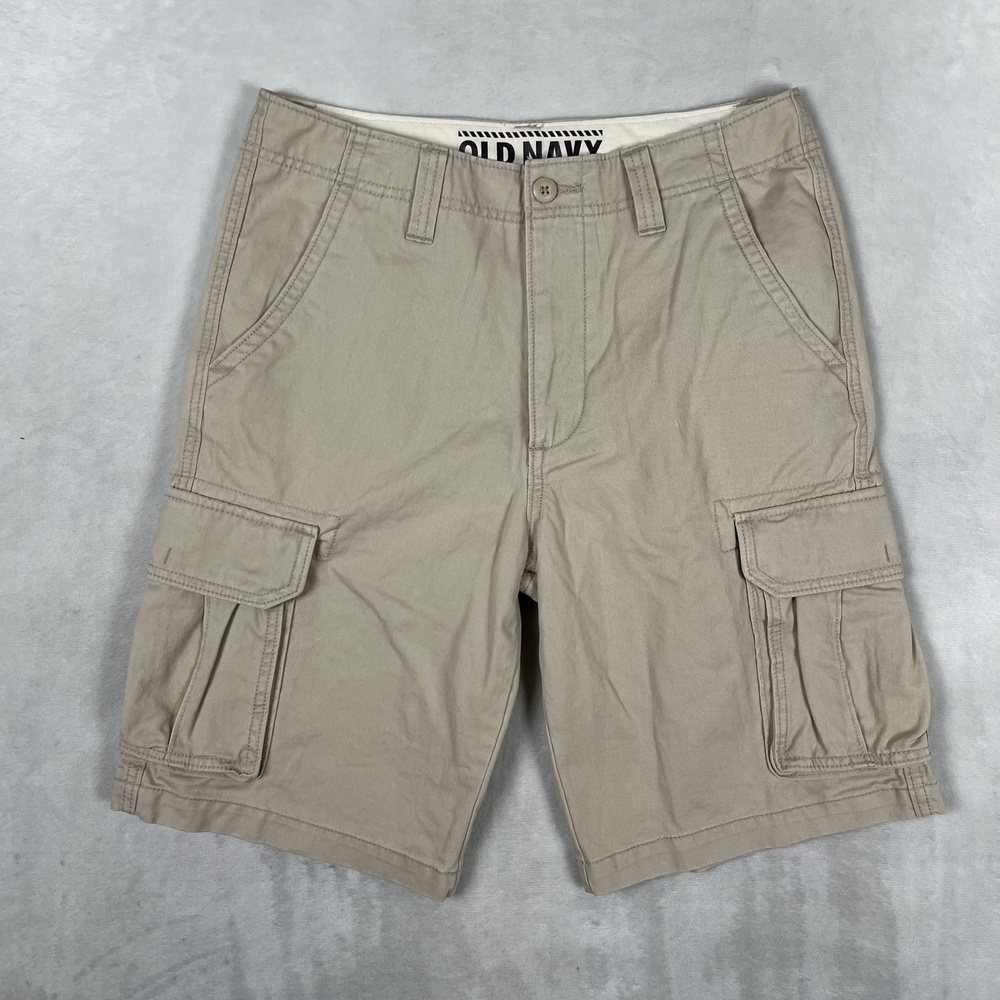 Old Navy Cargo Shorts Mens 30 Beige Cotton 10 Inseam Utility Y2K